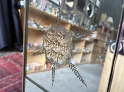 Online Pamono Vintage Wall Mirror with Refined Floral Engravings, 1960s