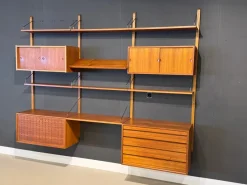 Pamono Vintage Wall System in Teak attributed to Poul Cadovius for Cado><noscript><img width=