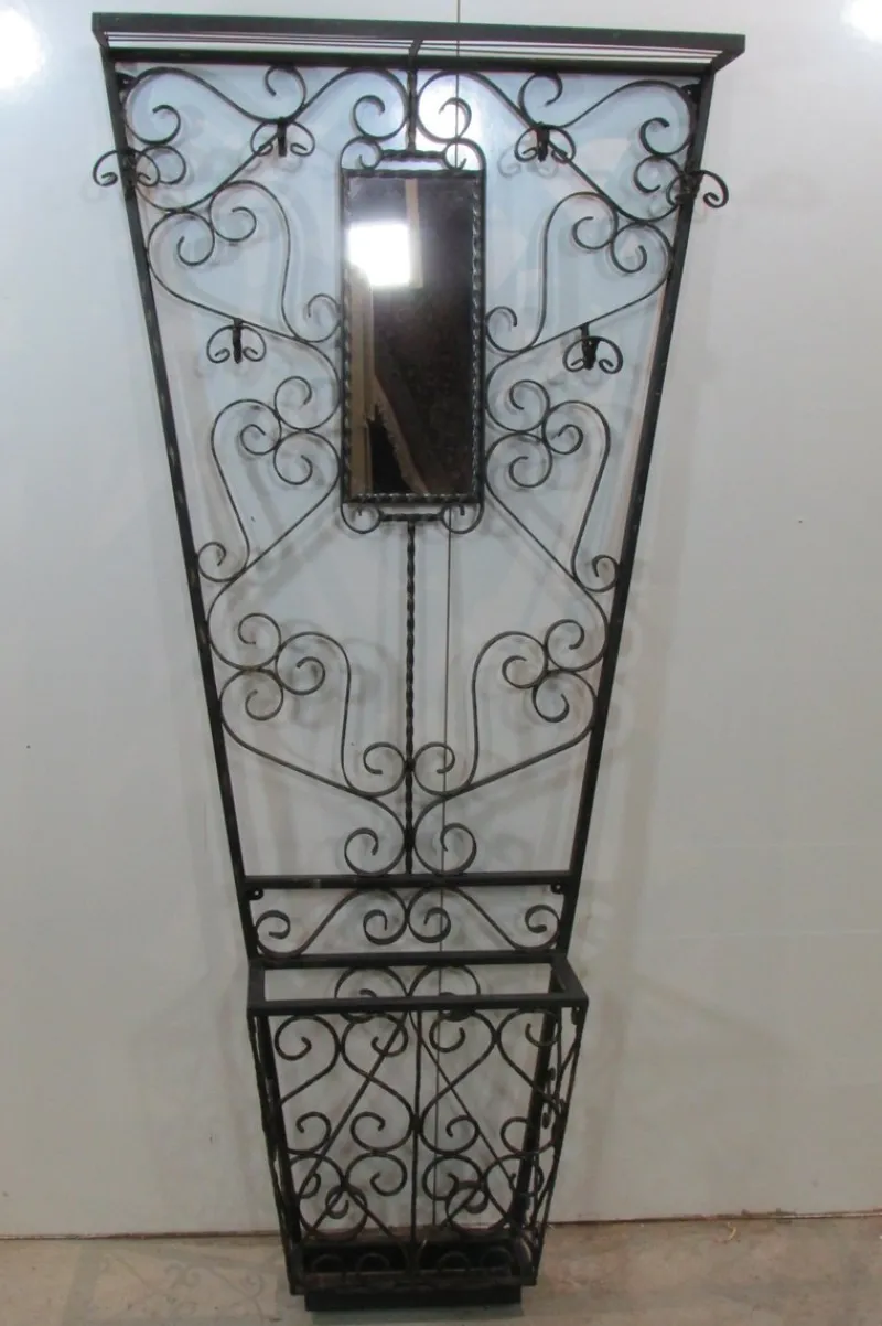 Sale Pamono Vintage Wall-Mounted Wrought Iron Coat Rack, 1950s