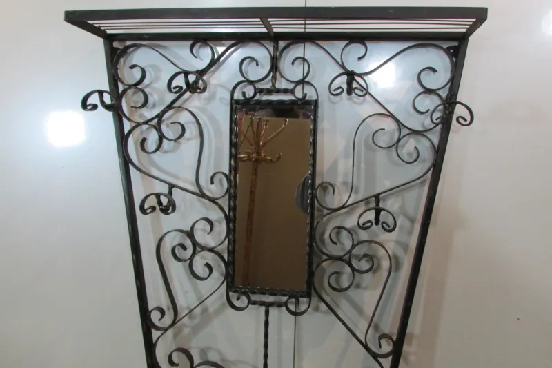 Sale Pamono Vintage Wall-Mounted Wrought Iron Coat Rack, 1950s