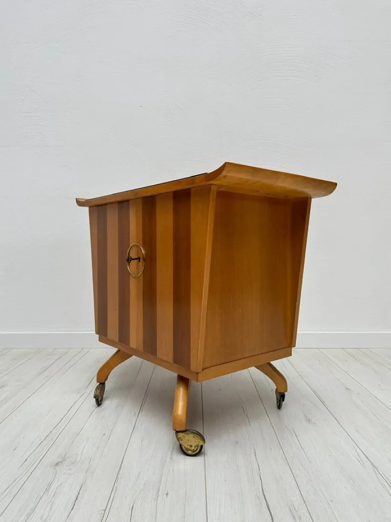 Pamono Vintage Walnut Bar Trolley, 1950s> Serving Bar Carts & Trolleys