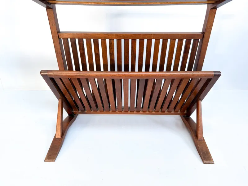 Pamono Vintage Walnut Bookshelf and Magazine Rack, 1960s> Shelves & Wall Units
