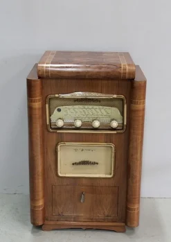 New Pamono Vintage Walnut Radio-Record Player
