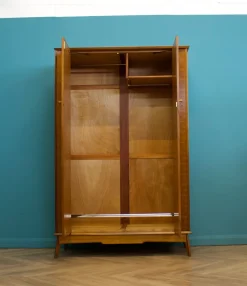 Pamono Vintage Walnut Wardrobe by Alfred Cox for Heals, 1950s><noscript><img width=