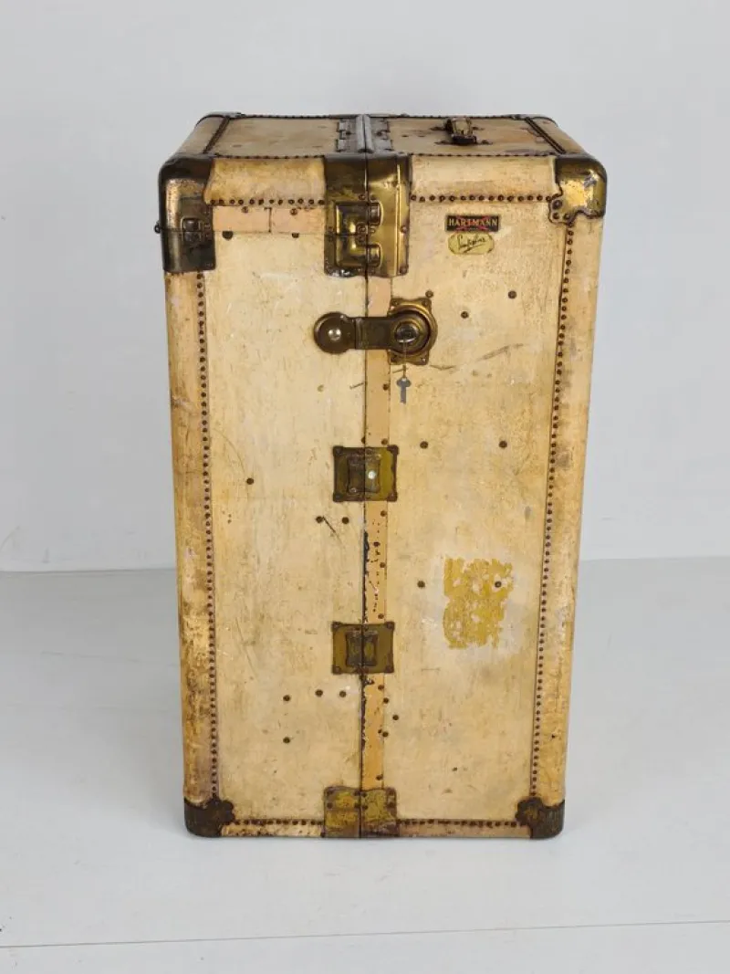 Pamono Vintage Wardrobe Steamer Trunk by Hartmann, 1930s> Trunks Crates & Baskets