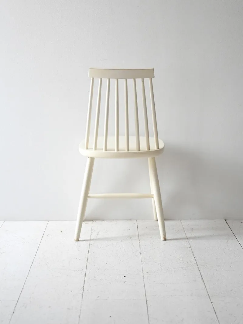 Pamono Vintage White Pinstolar Chairs, 1960s, Set of 6> Garden Seating