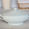 Hot Pamono Vintage White Porcelain Soup Tureen with Twists from Limoges Haviland, 1980s