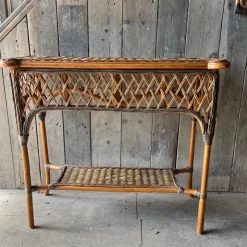 Pamono Vintage Wicker 2 Tier Console Table> Console Tables