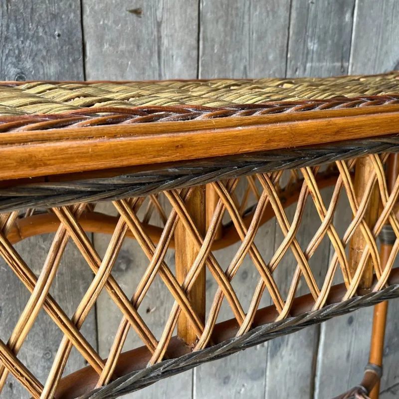 Pamono Vintage Wicker 2 Tier Console Table> Console Tables