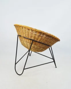Pamono Vintage Wicker Armchair, 1970s><noscript><img width=