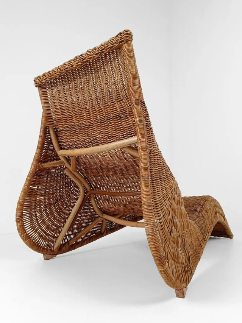Clearance Pamono Vintage Wicker Karlskrona Chaise Longue attributed to Carl Öjerstam for Ikea, 1990s