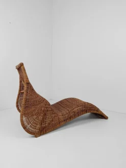 Clearance Pamono Vintage Wicker Karlskrona Chaise Longue attributed to Carl Öjerstam for Ikea, 1990s
