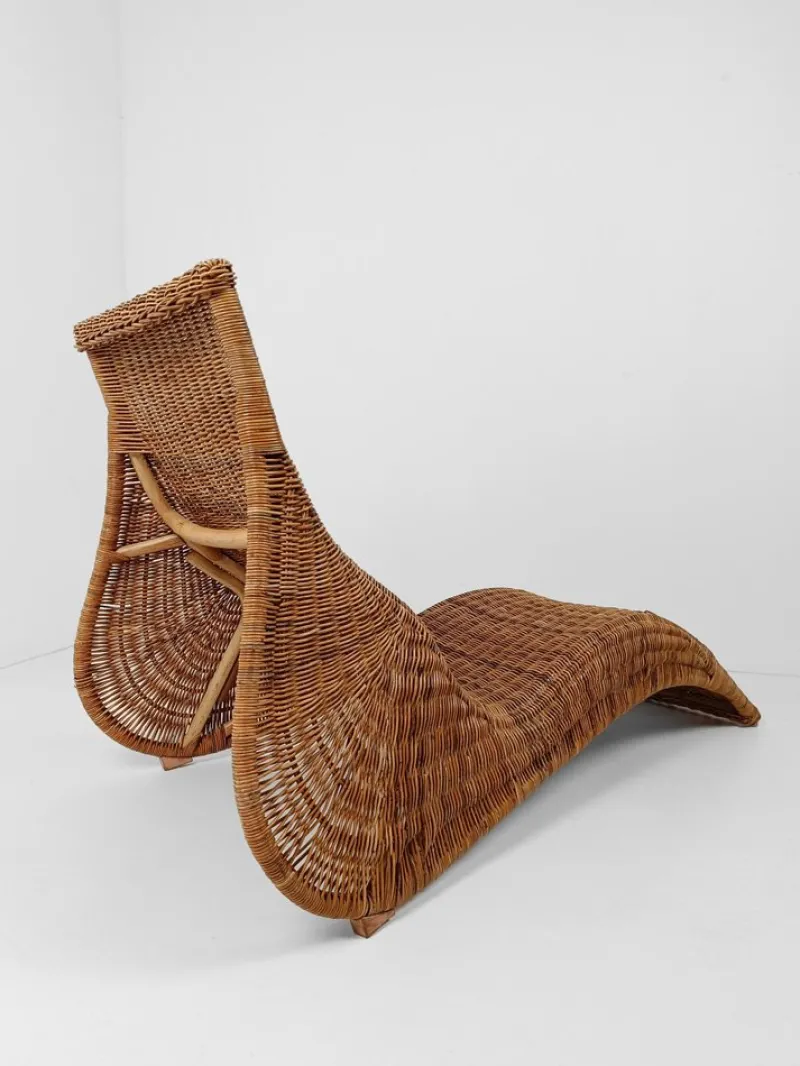 Clearance Pamono Vintage Wicker Karlskrona Chaise Longue attributed to Carl Öjerstam for Ikea, 1990s