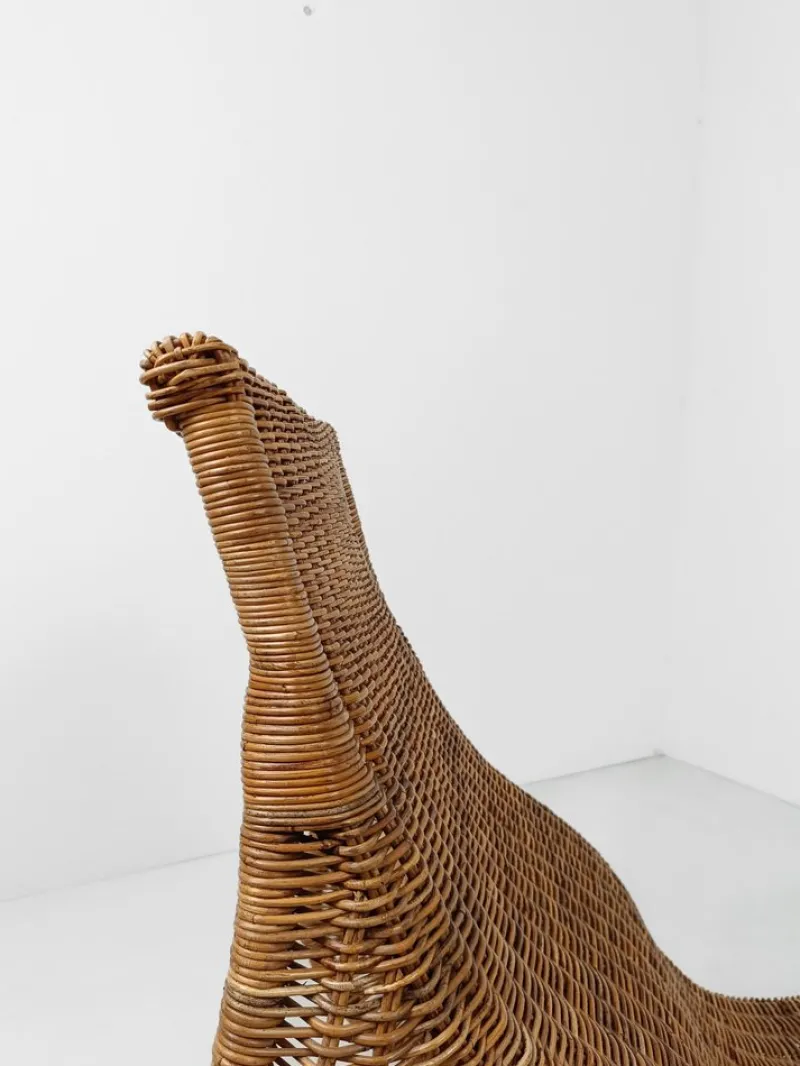 Clearance Pamono Vintage Wicker Karlskrona Chaise Longue attributed to Carl Öjerstam for Ikea, 1990s