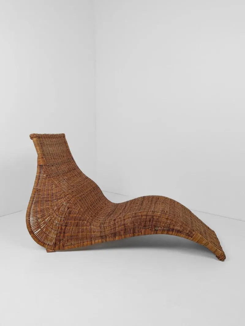 Clearance Pamono Vintage Wicker Karlskrona Chaise Longue attributed to Carl Öjerstam for Ikea, 1990s