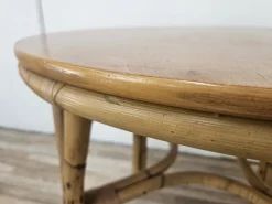 Pamono Vintage Wicker Outdoor Table and Chairs, 1970s, Set of 3><noscript><img width=