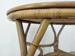 Pamono Vintage Wicker Outdoor Table and Chairs, 1970s, Set of 3><noscript><img width=