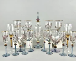 Online Pamono Vintage Wine Champagne Glasses, Vases and Decanter from Nagel, Germany, 1980s, Set of 18