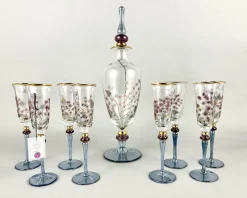 Online Pamono Vintage Wine Champagne Glasses, Vases and Decanter from Nagel, Germany, 1980s, Set of 18