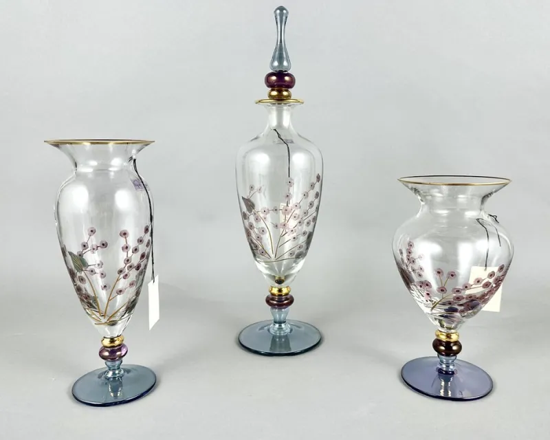 Online Pamono Vintage Wine Champagne Glasses, Vases and Decanter from Nagel, Germany, 1980s, Set of 18