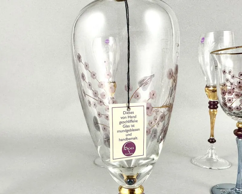 Online Pamono Vintage Wine Champagne Glasses, Vases and Decanter from Nagel, Germany, 1980s, Set of 18