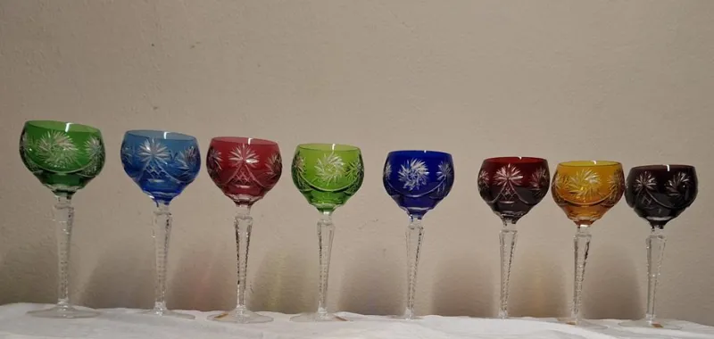 Hot Pamono Vintage Wine Glasses in Cut Crystal Glass by Nachtmann, 1970s, Set of 8