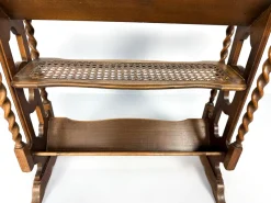 Clearance Pamono Vintage Wood and Rattan Magazine Rack