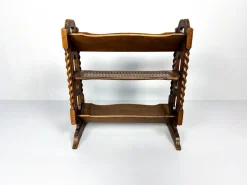 Clearance Pamono Vintage Wood and Rattan Magazine Rack