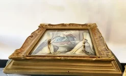 Pamono Vintage Wood Frame With Religious Painting, 1940><noscript><img width=