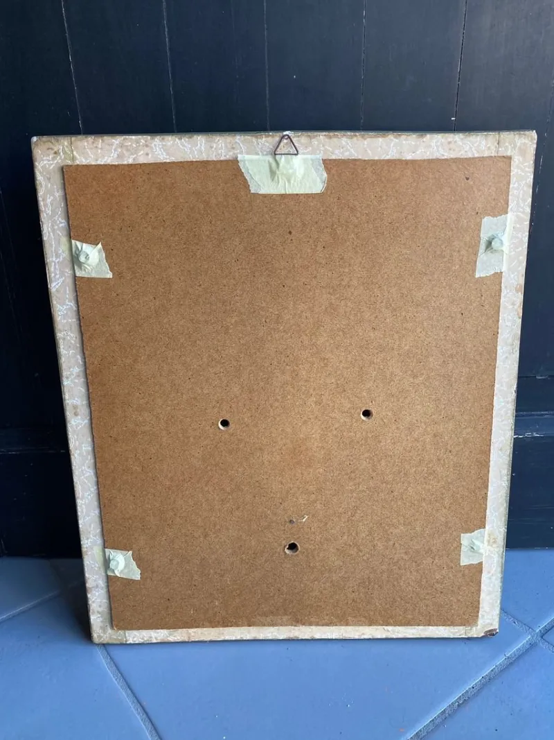 Pamono Vintage Wood Frame With Religious Painting, 1940> Mid-Century
