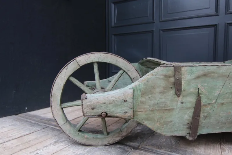 Pamono Vintage Wood Wheelbarrow, 1890s> Planters And Jardiniere