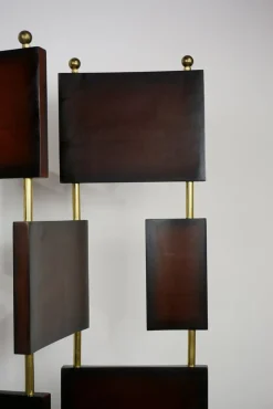 Hot Pamono Vintage Wooden and Brass Room Divider