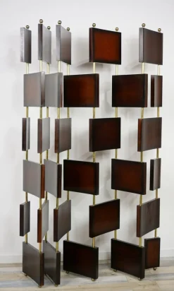Hot Pamono Vintage Wooden and Brass Room Divider