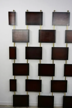 Hot Pamono Vintage Wooden and Brass Room Divider