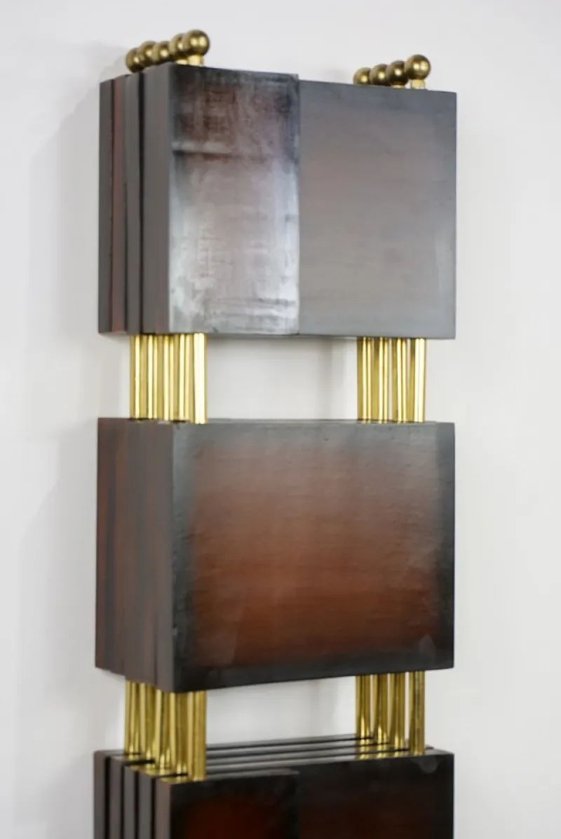 Hot Pamono Vintage Wooden and Brass Room Divider