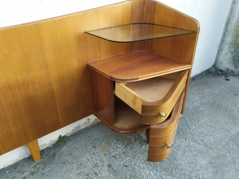 Pamono Vintage Wooden Headboard, 1960s> Beds & Bedroom Sets