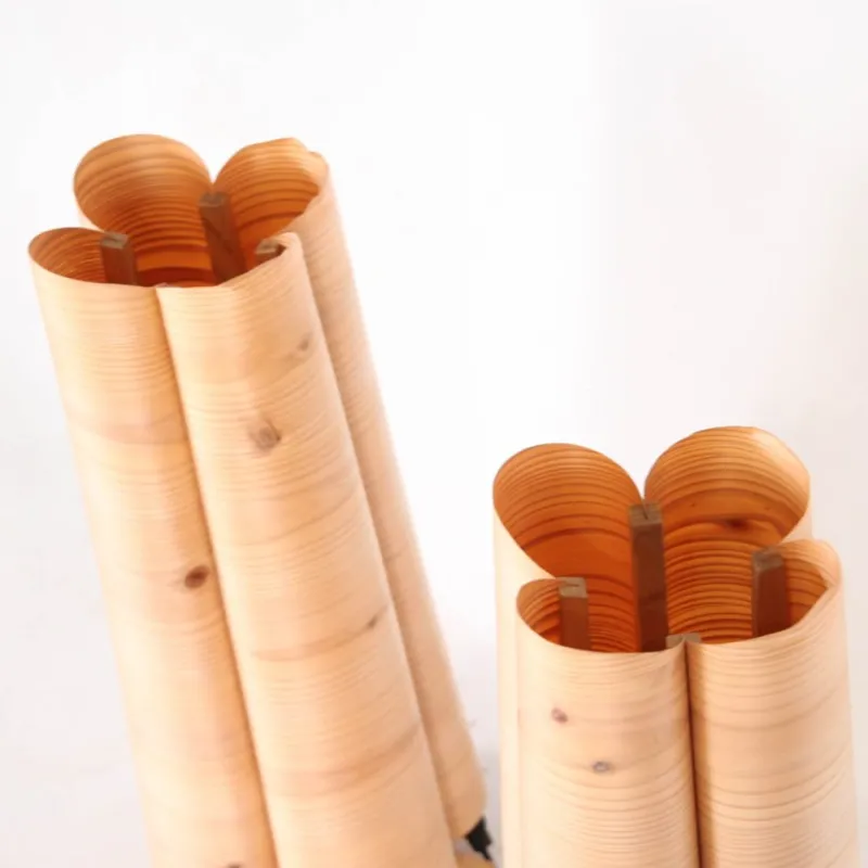 Online Pamono Vintage Wooden Lamps, 1970s, Set of 2