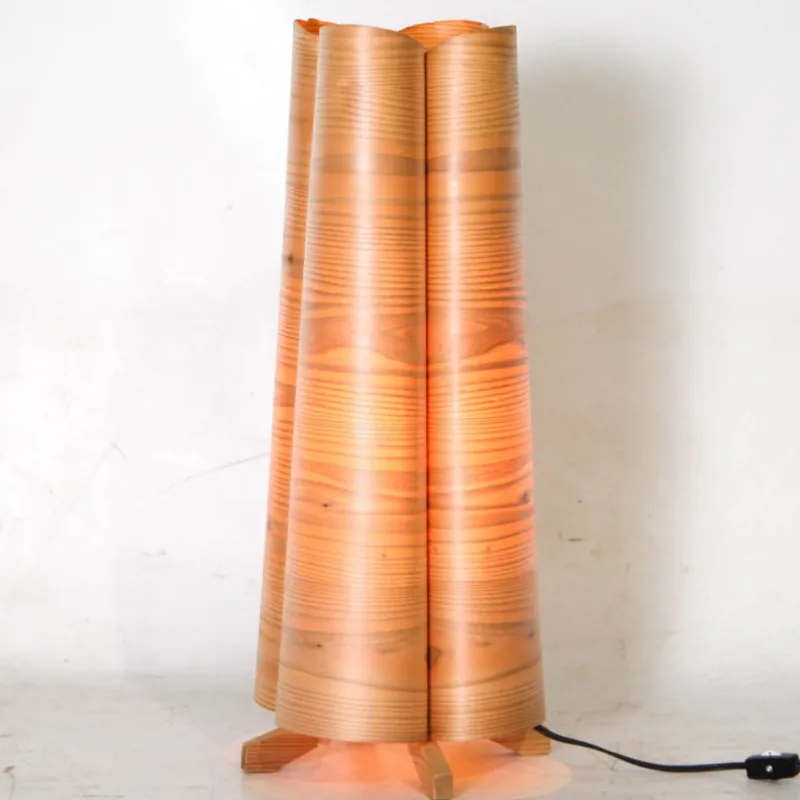Online Pamono Vintage Wooden Lamps, 1970s, Set of 2
