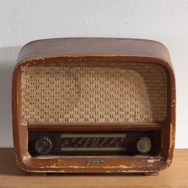 Pamono Vintage Wooden Radio, 1950s> Electronics