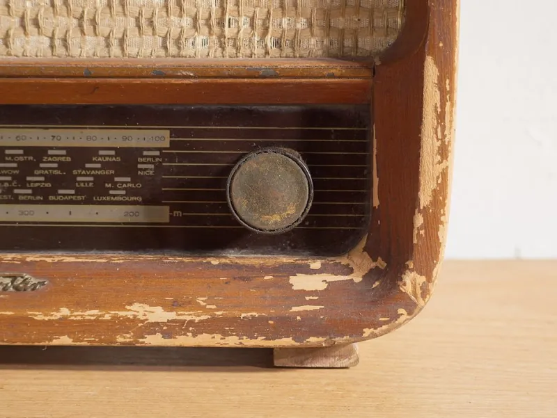 Pamono Vintage Wooden Radio, 1950s> Electronics