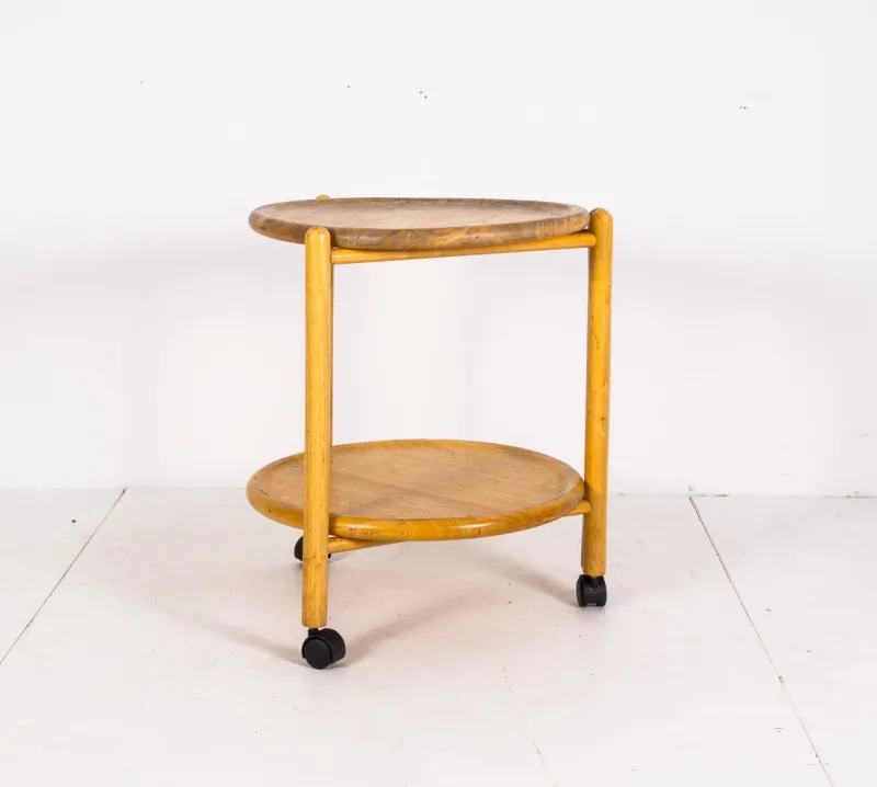 Pamono Vintage Wooden Serving Trolley> Serving Bar Carts & Trolleys