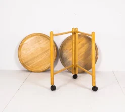 Pamono Vintage Wooden Serving Trolley><noscript><img width=