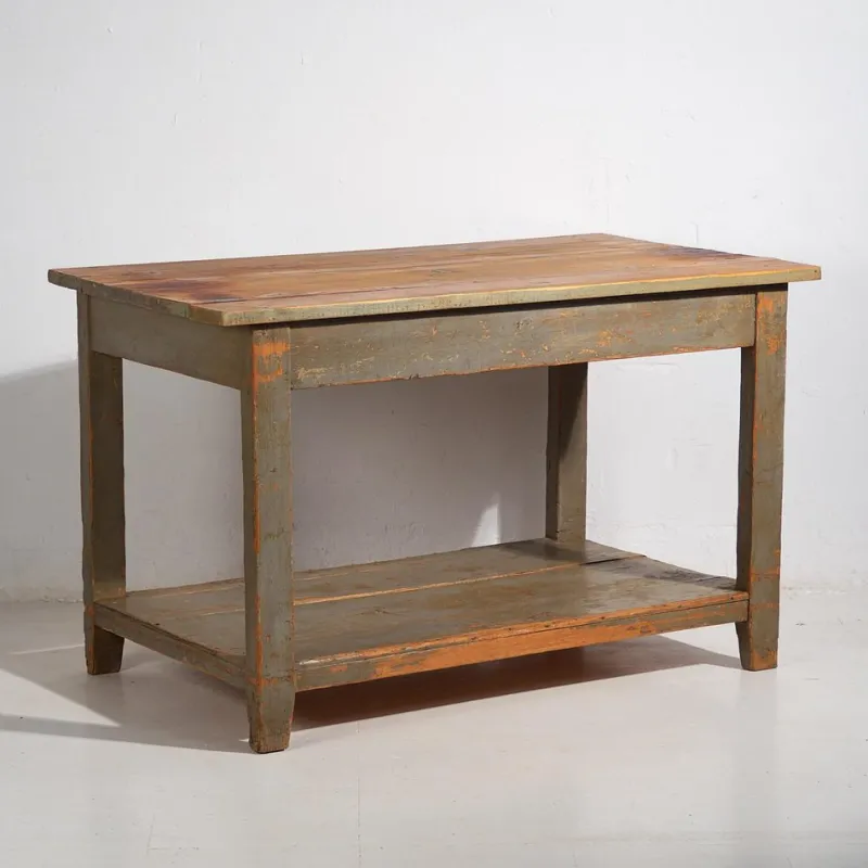 Best Pamono Vintage Worktable in Olive Green, 1920