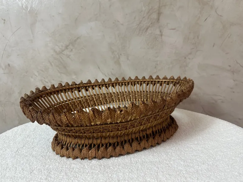 Pamono Vintage Woven Basket, 1950s> Trunks Crates & Baskets