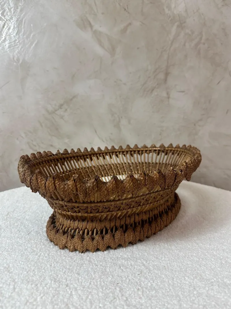 Pamono Vintage Woven Basket, 1950s> Trunks Crates & Baskets