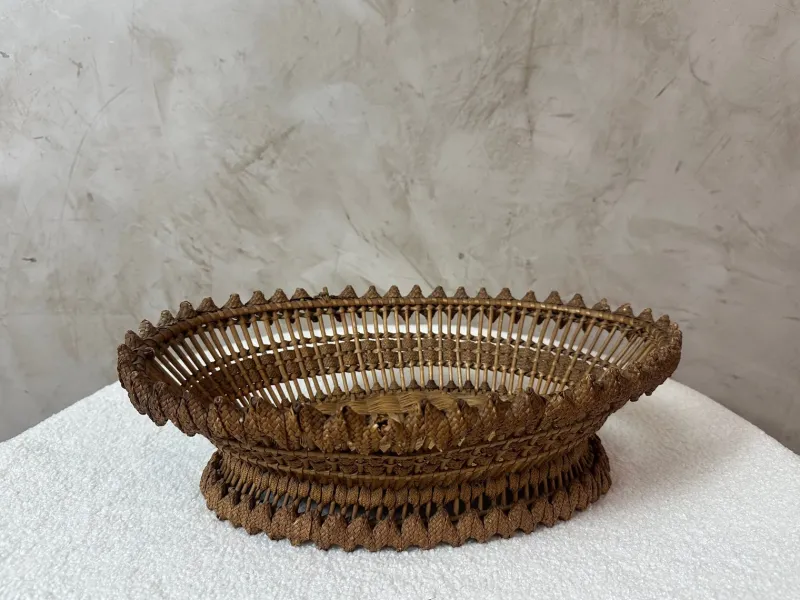 Pamono Vintage Woven Basket, 1950s> Trunks Crates & Baskets