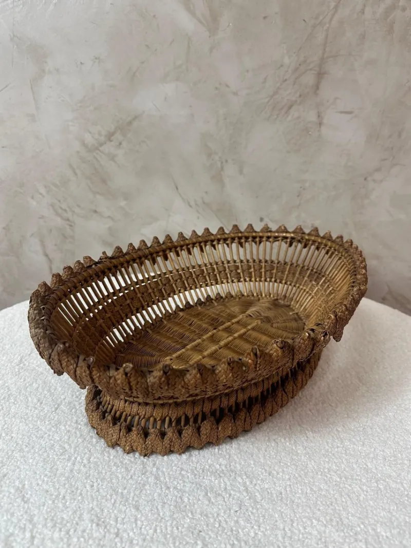 Pamono Vintage Woven Basket, 1950s> Trunks Crates & Baskets