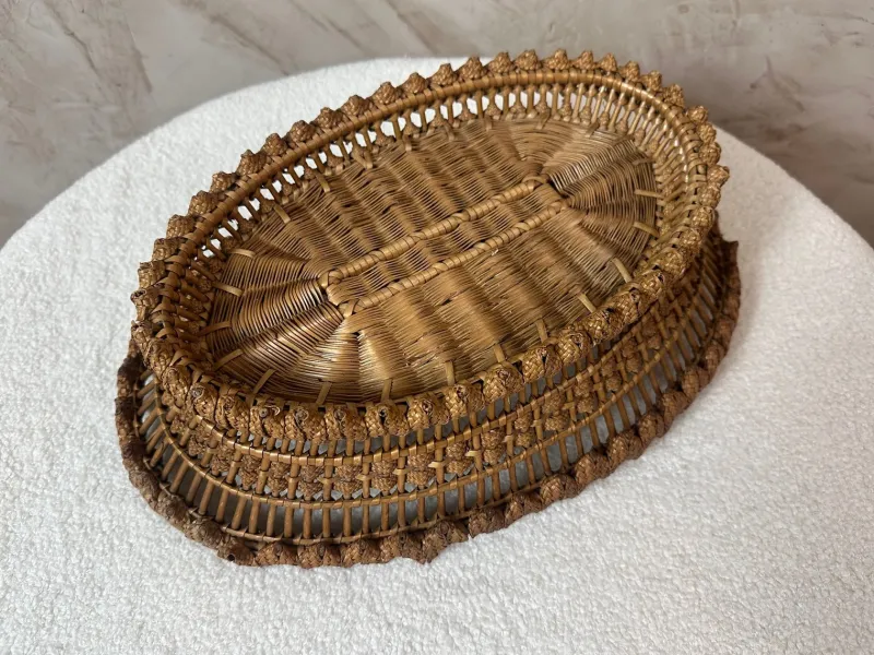 Pamono Vintage Woven Basket, 1950s> Trunks Crates & Baskets