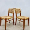 Pamono Vintage Woven Rope Dining Chairs by Adrien Audoux & Frida Minet, 1940s, Set of 6> Side Chairs & Dining Chairs