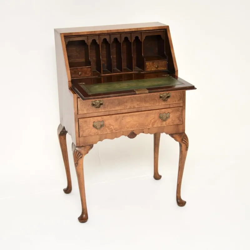Clearance Pamono Vintage Writing Desk in Burr Walnut, 1920s